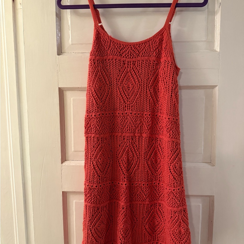 a new day Crochet Mini Dress in Red